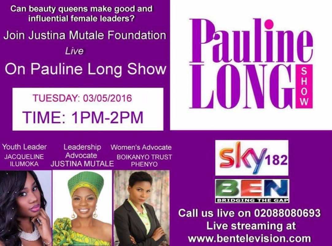 Guest on the Pauline Long Show on BEN TV - live and interactive