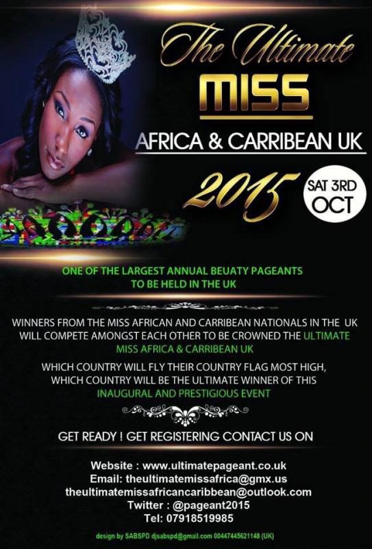 The Ultimate Miss Africa Caribbean UK 2015 Beauty Pageant - Selected to be VIP judge at one of the biggest pageants in the UK!